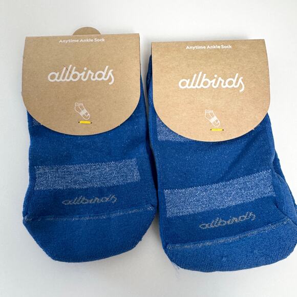 Allbirds Womens Anytime Ankle Sock Size S US 5-7 Bundle 2 Made USA Basin Blue - Picture 2 of 4